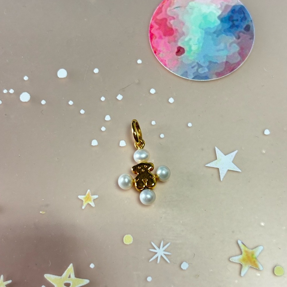 Mini pendant Tous gold 18K and pearls